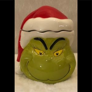 New Christmas Grinch Cookie Jar Ceramic